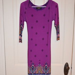 Purple Patterned Dress